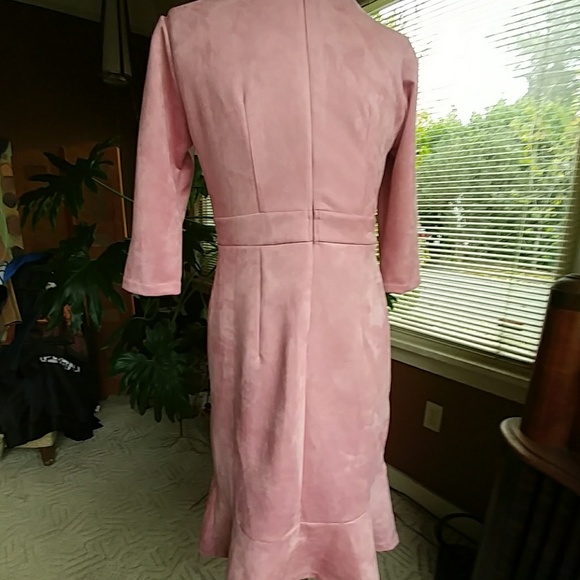 NWOT eShakti ultra-Suede Flounced Dress - Picture 7 of 8